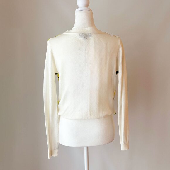 Two Sisters Colourful Patterned Panel Ivory Cardigan - Picture 2 of 6